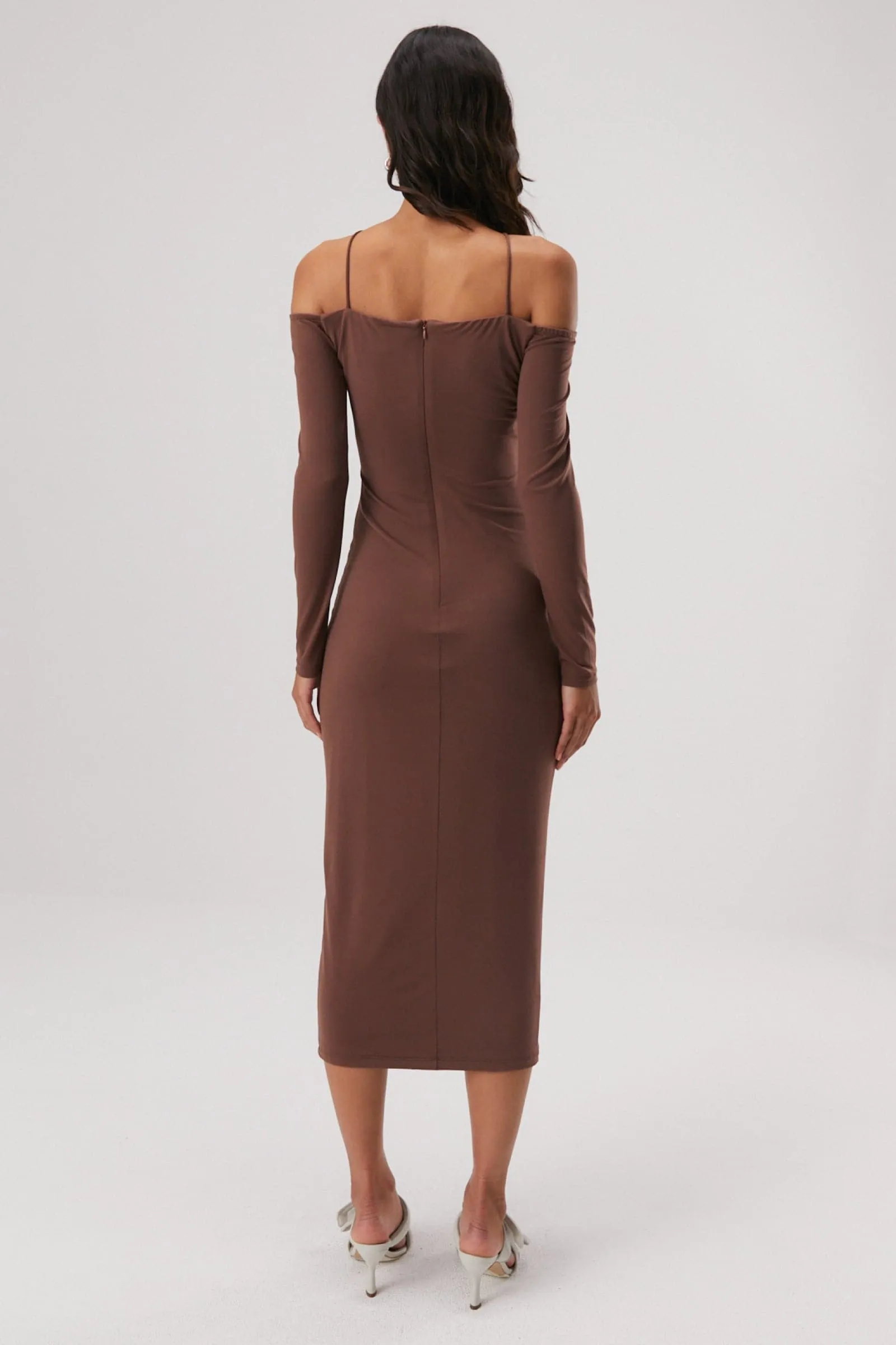 LOU MATTE JERSEY MIDI DRESS