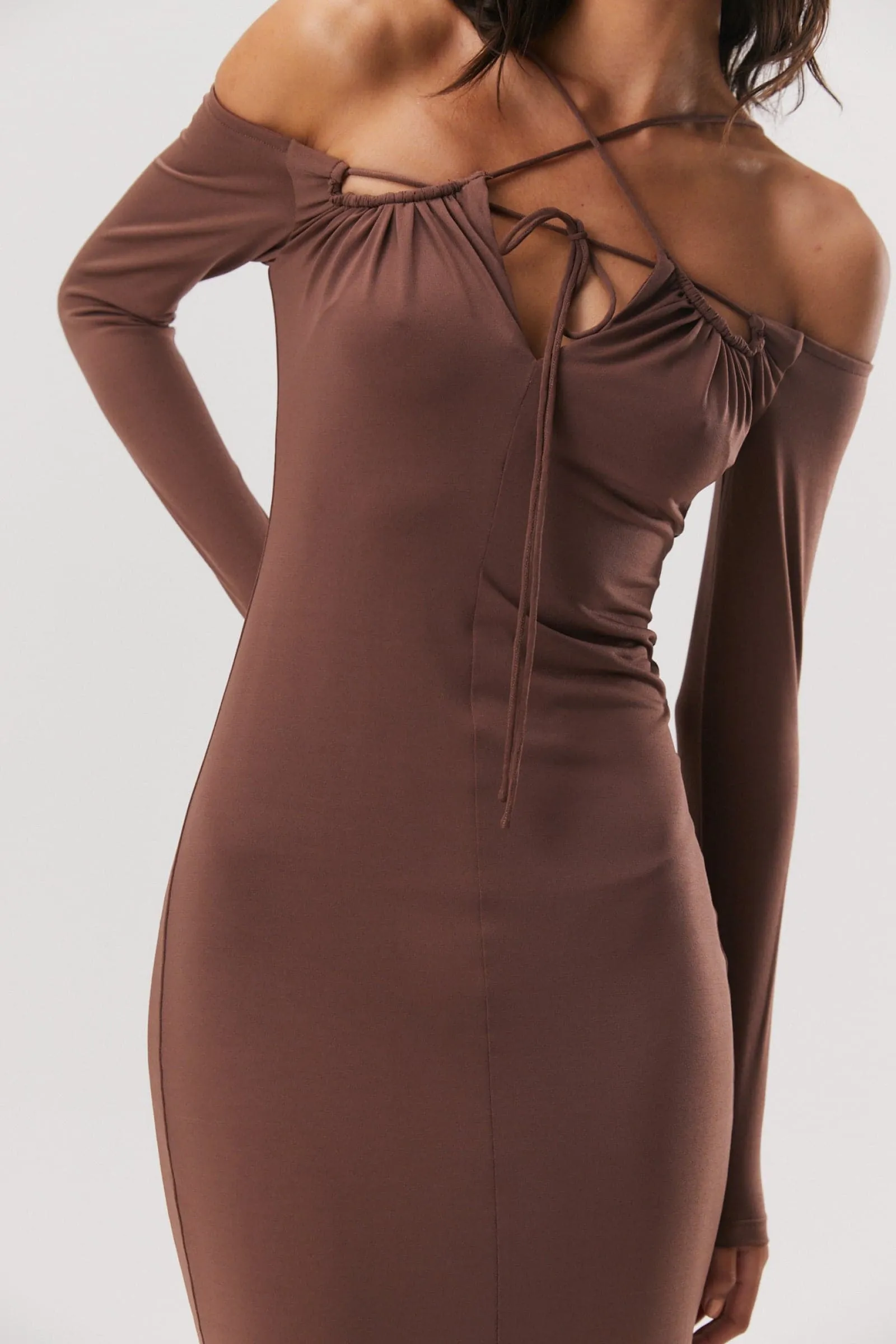LOU MATTE JERSEY MIDI DRESS