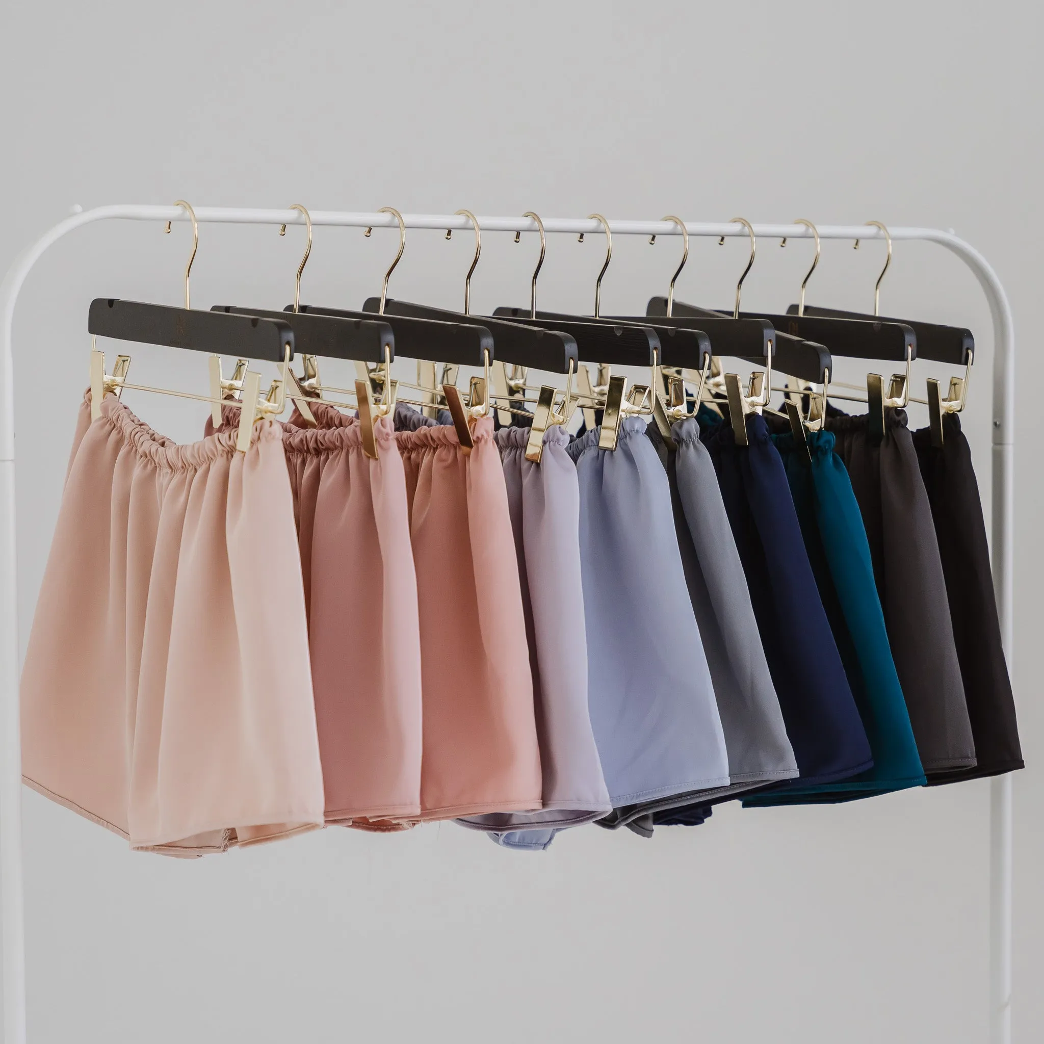 Luxurious Cooling Crease-less Satin Shorts in Stormy