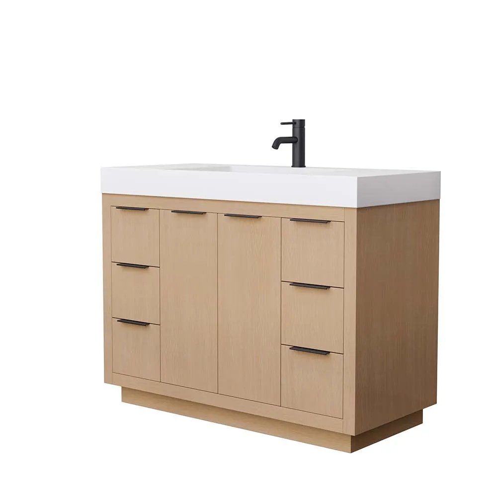 Maroni 48 Inch Single Bathroom Vanity in Light Straw