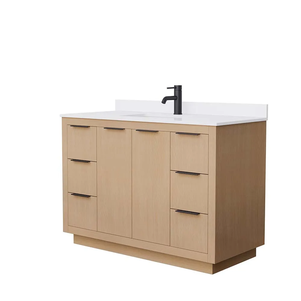 Maroni 48 Inch Single Bathroom Vanity in Light Straw