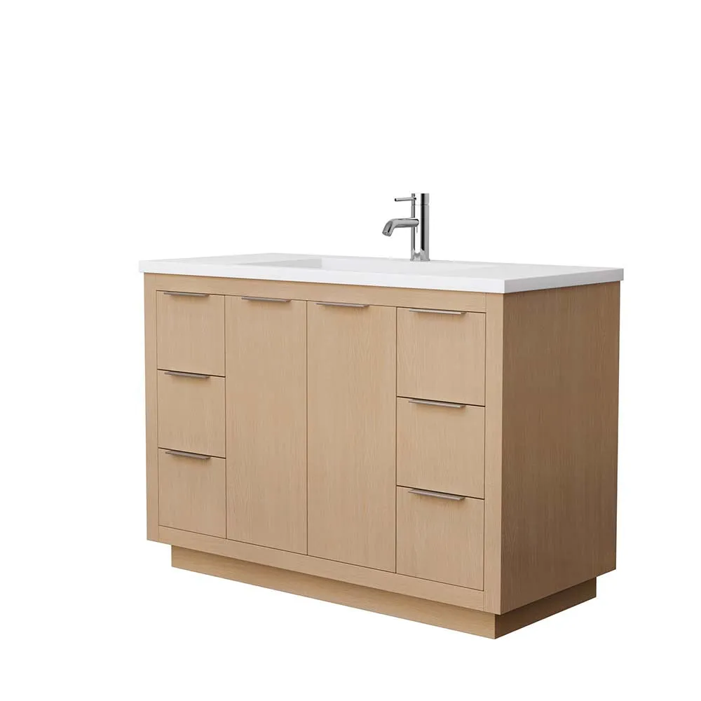 Maroni 48 Inch Single Bathroom Vanity in Light Straw
