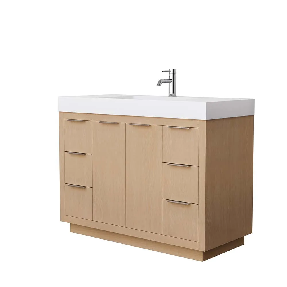 Maroni 48 Inch Single Bathroom Vanity in Light Straw