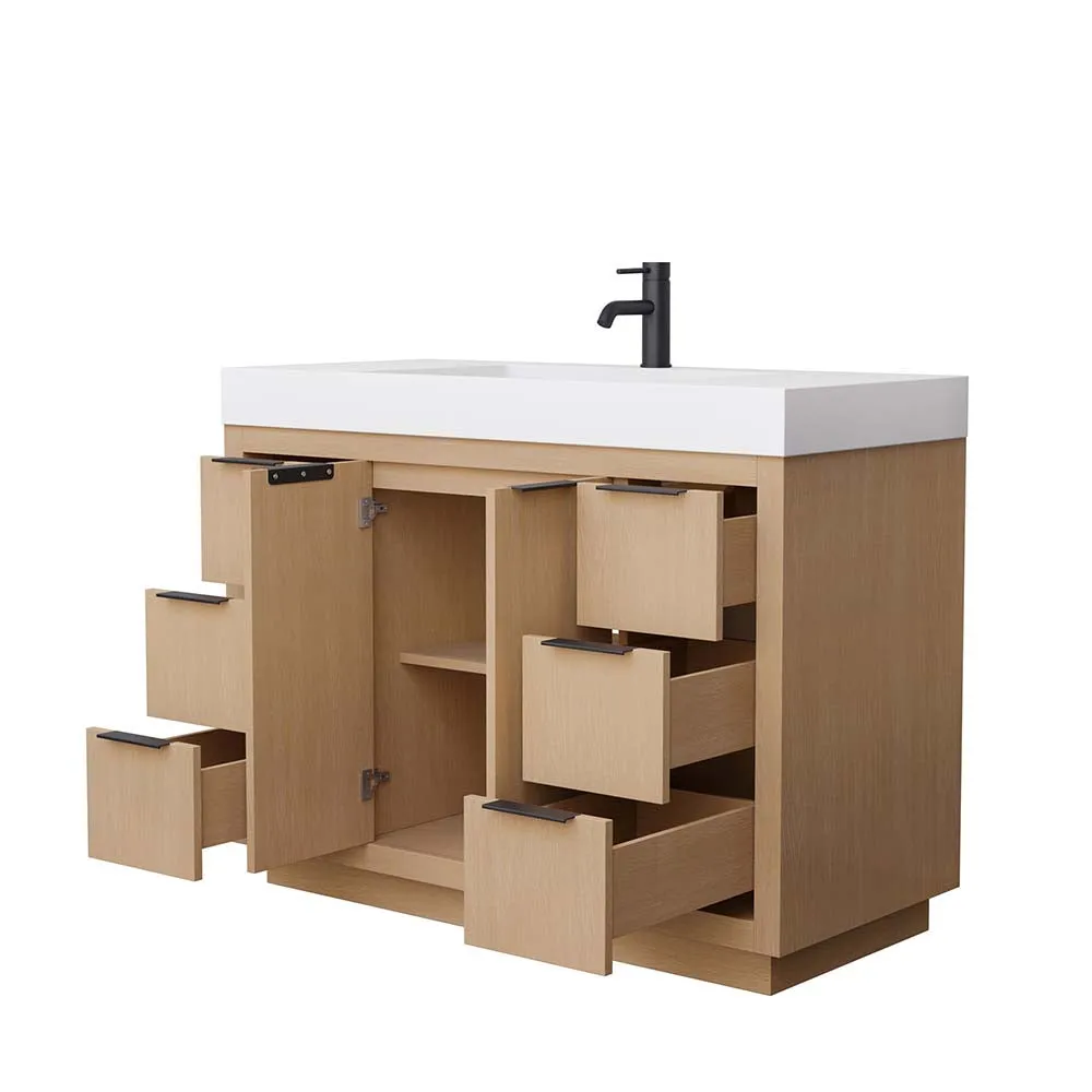 Maroni 48 Inch Single Bathroom Vanity in Light Straw