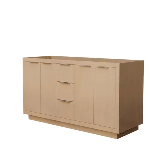 Maroni 60 Inch Double Bathroom Vanity in Light Straw