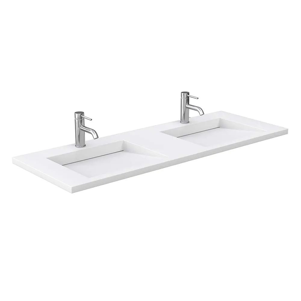 Maroni 60 Inch Double Bathroom Vanity in Light Straw