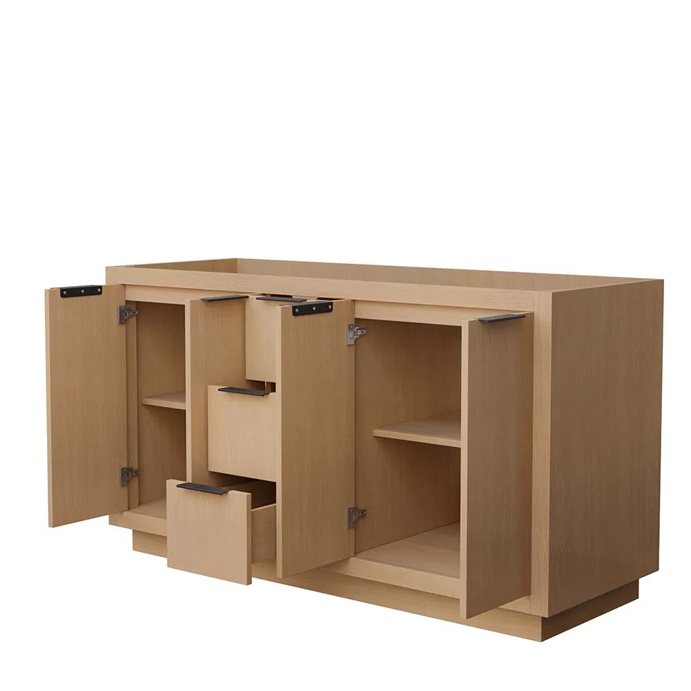Maroni 60 Inch Double Bathroom Vanity in Light Straw