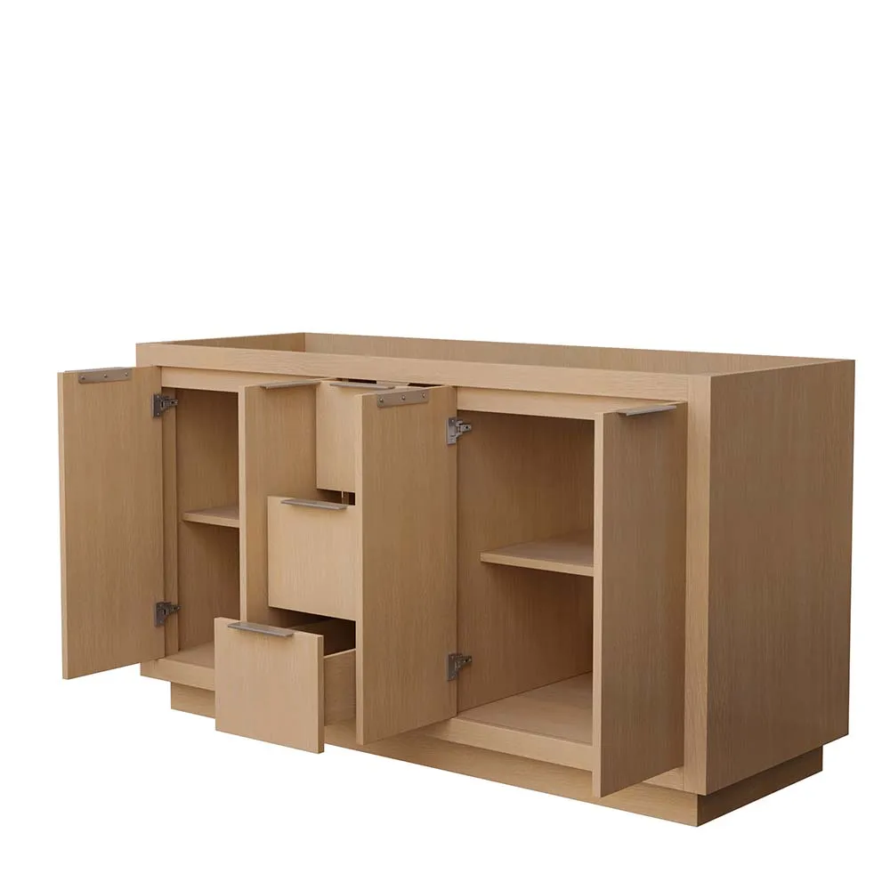 Maroni 60 Inch Double Bathroom Vanity in Light Straw