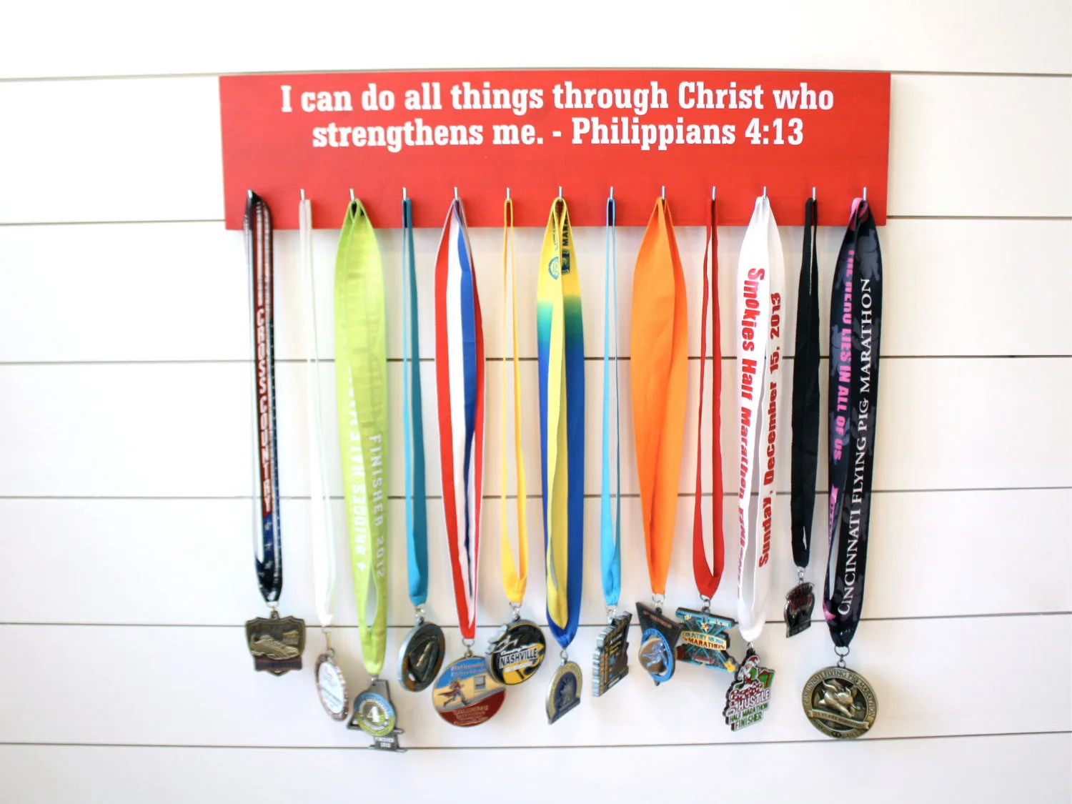 Medal Holder - Christian Bible Verse Philippians 4:13 - Large