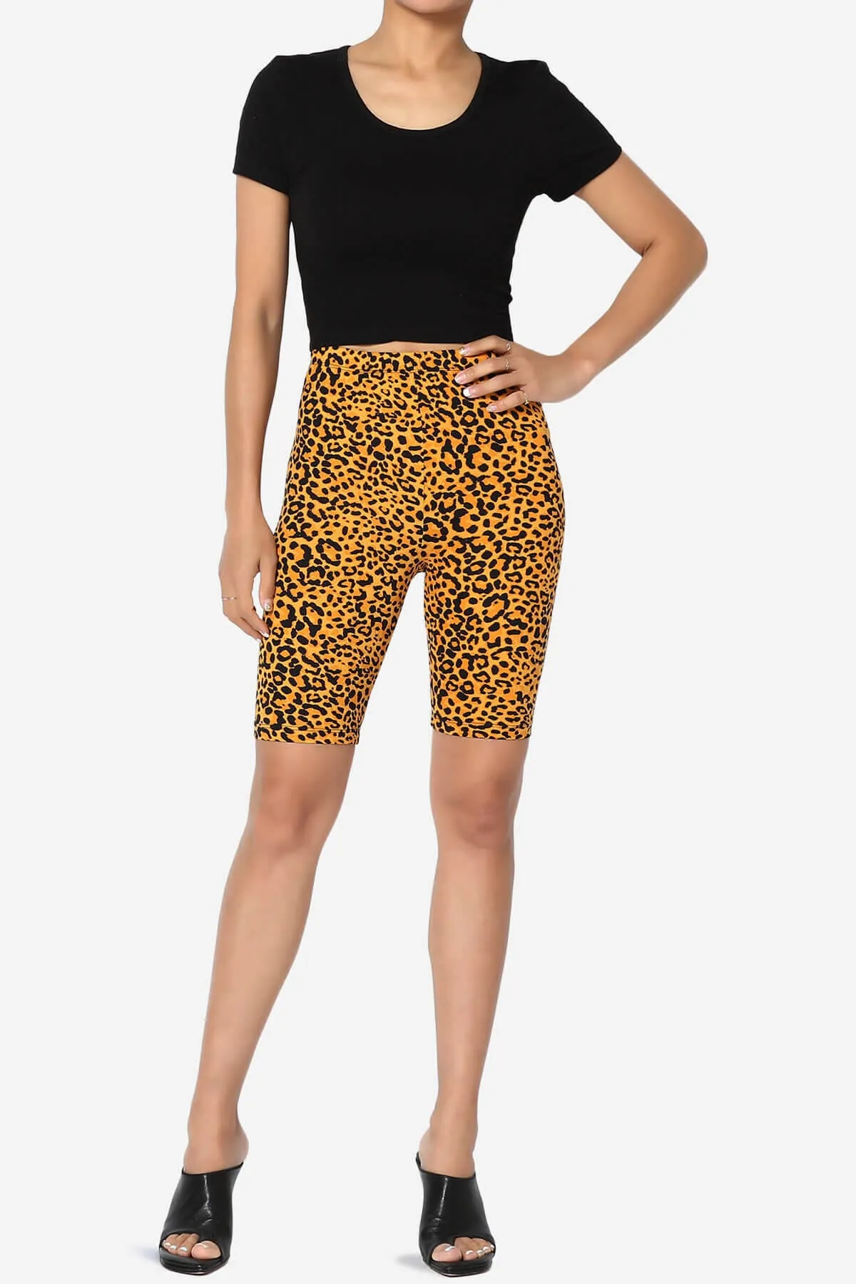 Michigan Cheetah Print Microfiber Bike Short Leggings