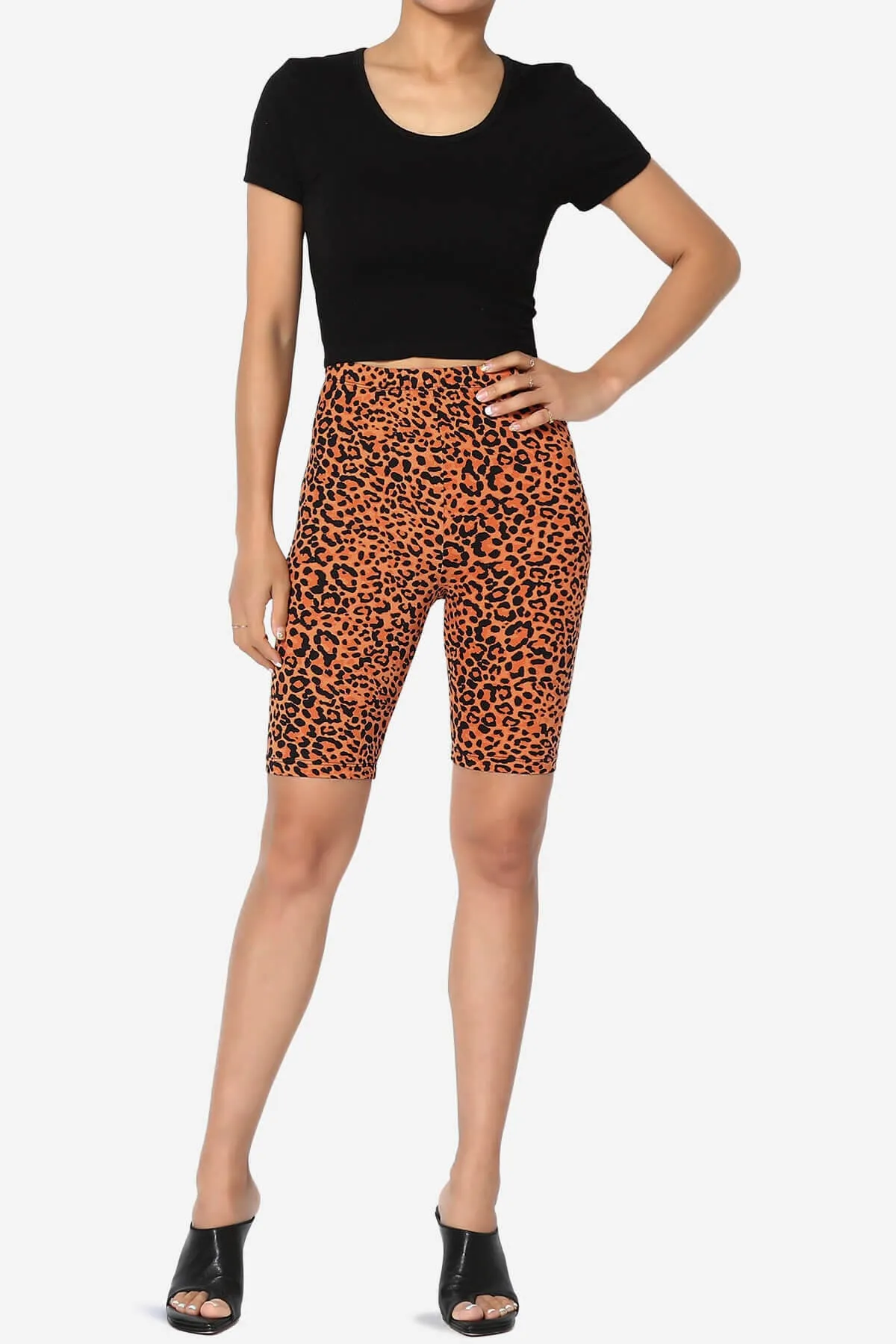Michigan Cheetah Print Microfiber Bike Short Leggings
