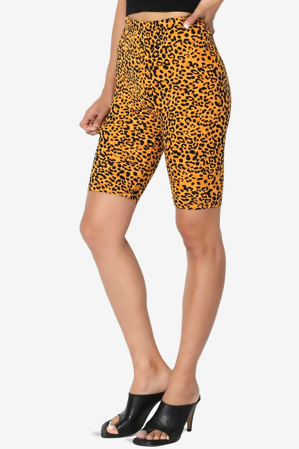 Michigan Cheetah Print Microfiber Bike Short Leggings