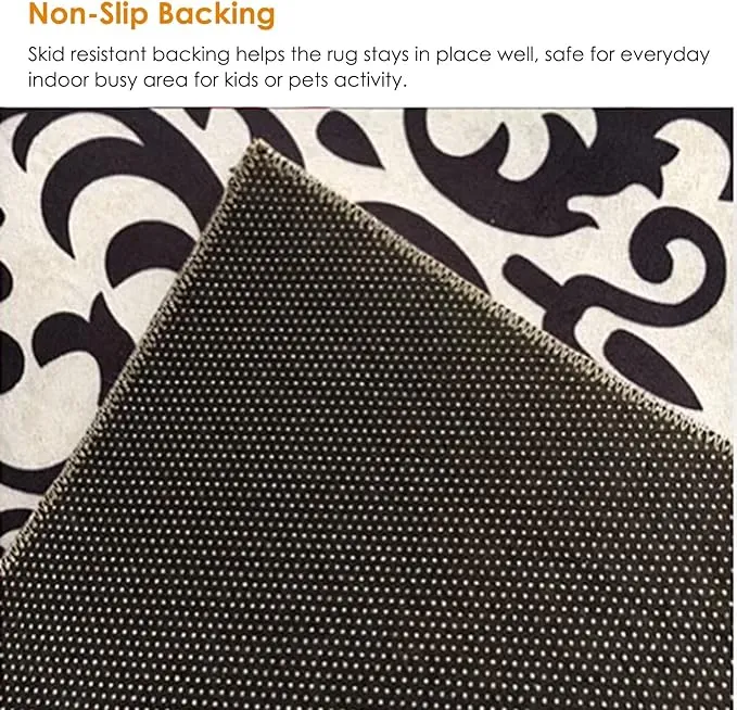 NEW Geometric Runner Rug for Hallway Area Rug Home Decor Carpet 2 FT X 20 FT Digital Printing with Non-Skid PVC Bottom for Kitchen Hallway Living Room Blacks/Greys