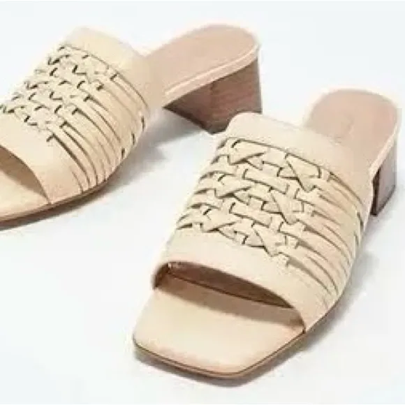 NWOT Aerosoles | Women’s tan leather Evette mule sandal slides, square heel, sz8