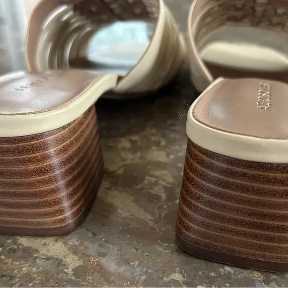 NWOT Aerosoles | Women’s tan leather Evette mule sandal slides, square heel, sz8