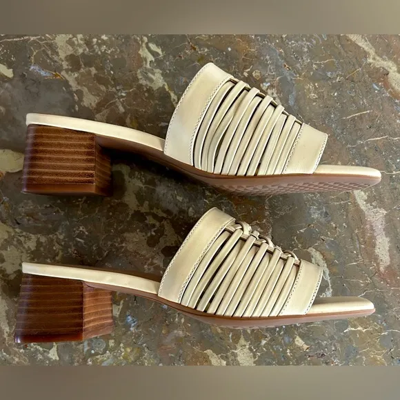 NWOT Aerosoles | Women’s tan leather Evette mule sandal slides, square heel, sz8