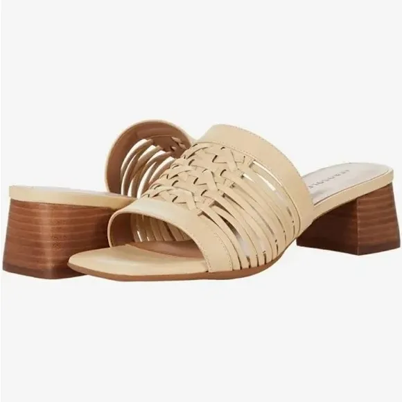 NWOT Aerosoles | Women’s tan leather Evette mule sandal slides, square heel, sz8
