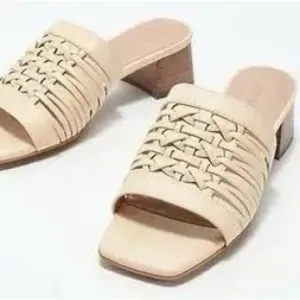 NWOT Aerosoles | Women’s tan leather Evette mule sandal slides, square heel, sz8