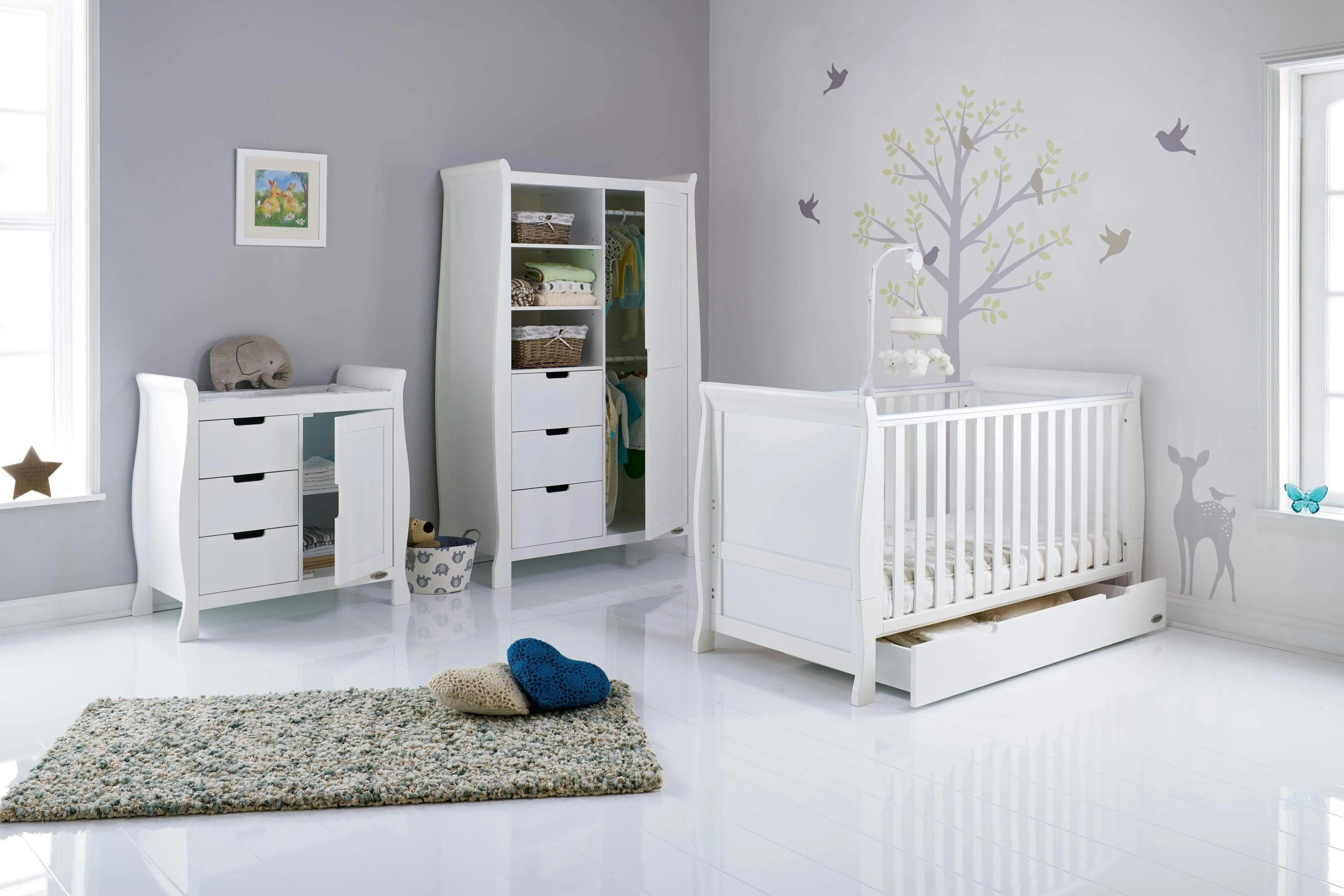 Obaby Stamford Classic 3 Piece Room Set - White