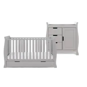 Obaby Stamford Classic Sleigh 2 Piece Room Set - Warm Grey