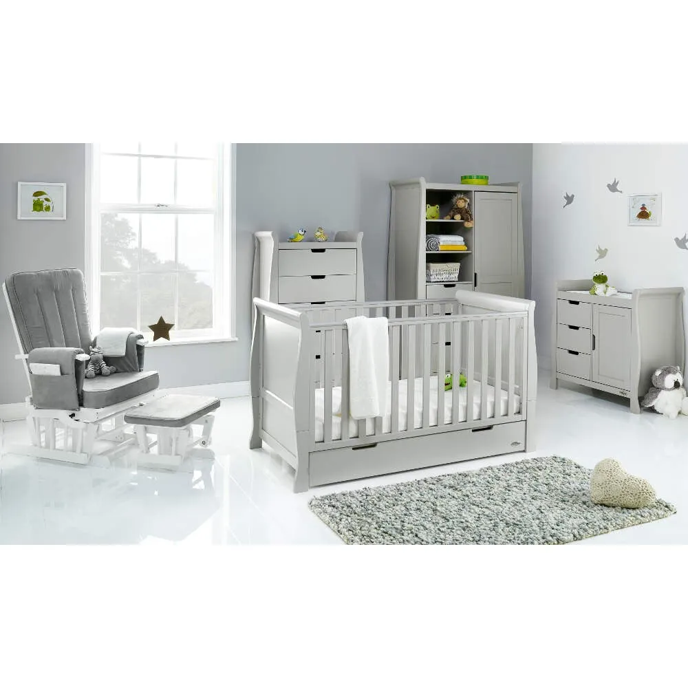 Obaby Stamford Classic Sleigh 5 Piece Room Set - Warm Grey