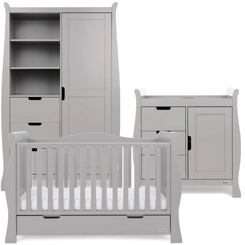 Obaby Stamford Luxe 3 Piece Room Set - Warm Grey