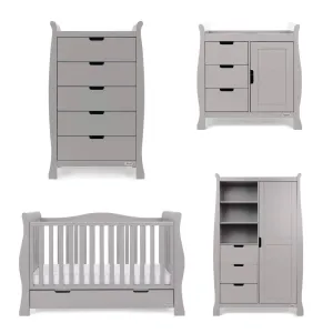 Obaby Stamford Luxe 4 Piece Room Set - Warm Grey