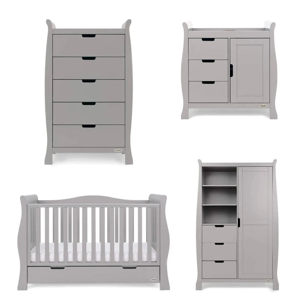 Obaby Stamford Luxe 4 Piece Room Set - Warm Grey