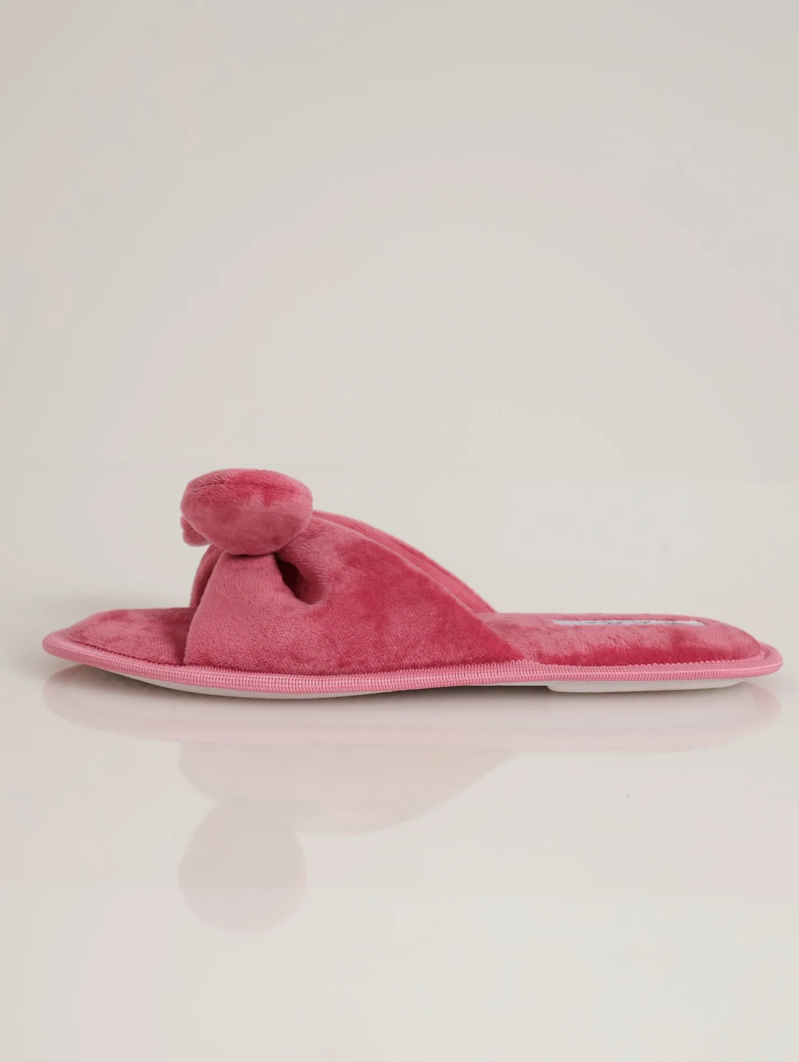 Open Toe Bow Slipper - Rose