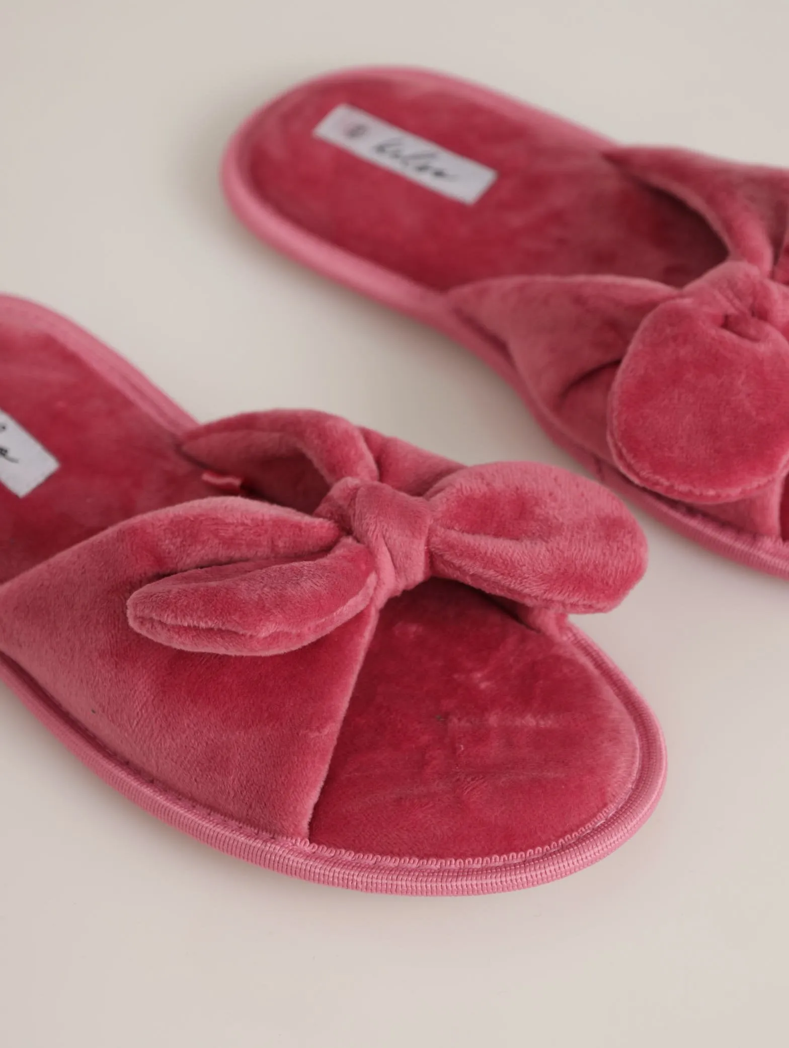 Open Toe Bow Slipper - Rose