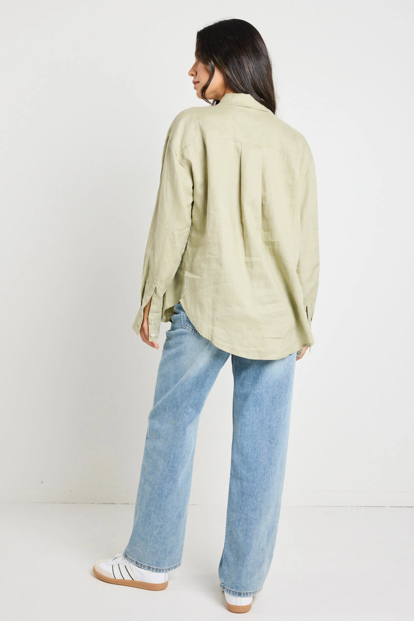 Optimum Pale Moss Linen Classic Shirt