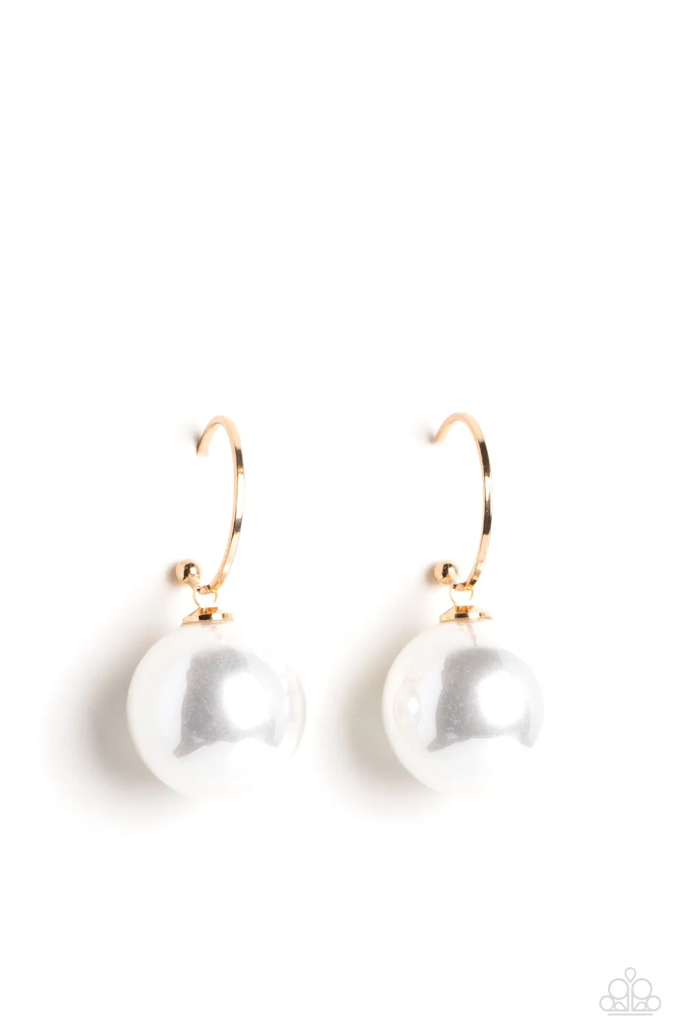 Paparazzi PEARL of My Eye - Gold Earrings