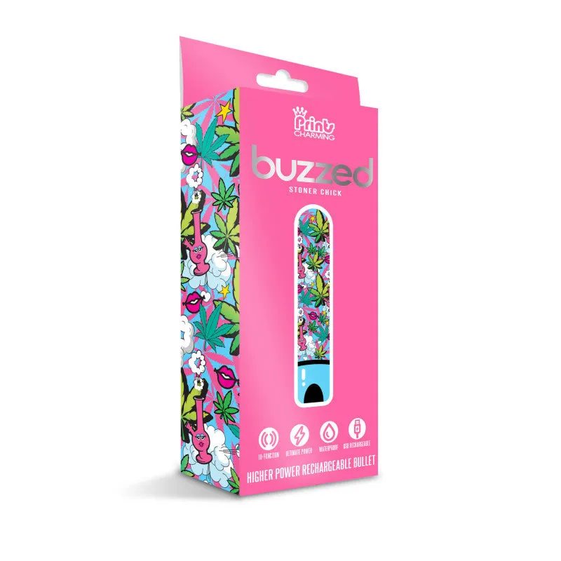 Prints Charming Buzzed Higher Power Rechargeable Bullet - Stoner Chick
