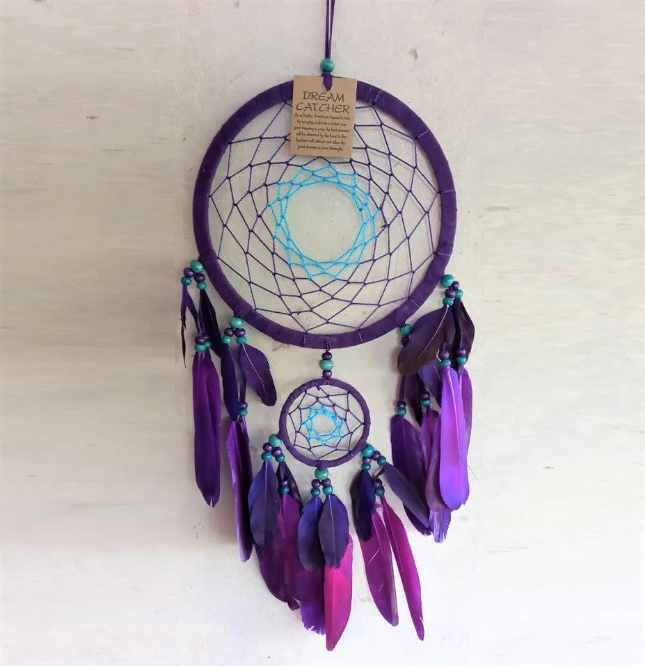 Purple Dream Catcher with Feathers