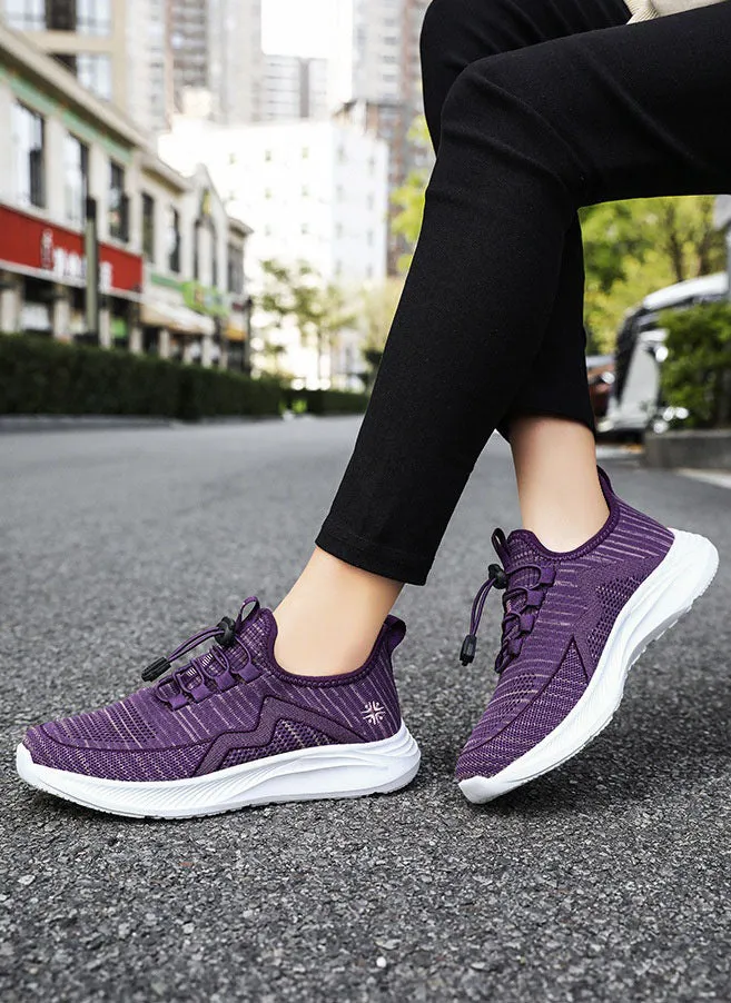 Quick-Drying and Soft Almond Toe Trainer Sneakers for Women