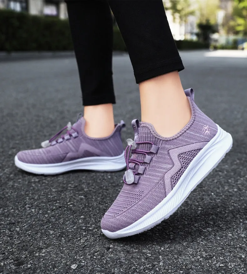 Quick-Drying and Soft Almond Toe Trainer Sneakers for Women