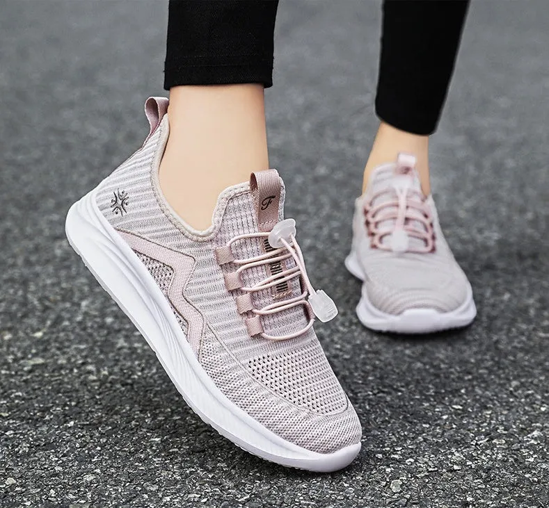 Quick-Drying and Soft Almond Toe Trainer Sneakers for Women
