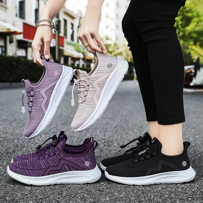 Quick-Drying and Soft Almond Toe Trainer Sneakers for Women