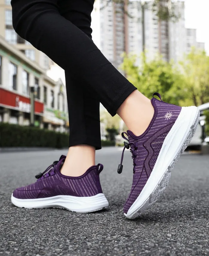 Quick-Drying and Soft Almond Toe Trainer Sneakers for Women