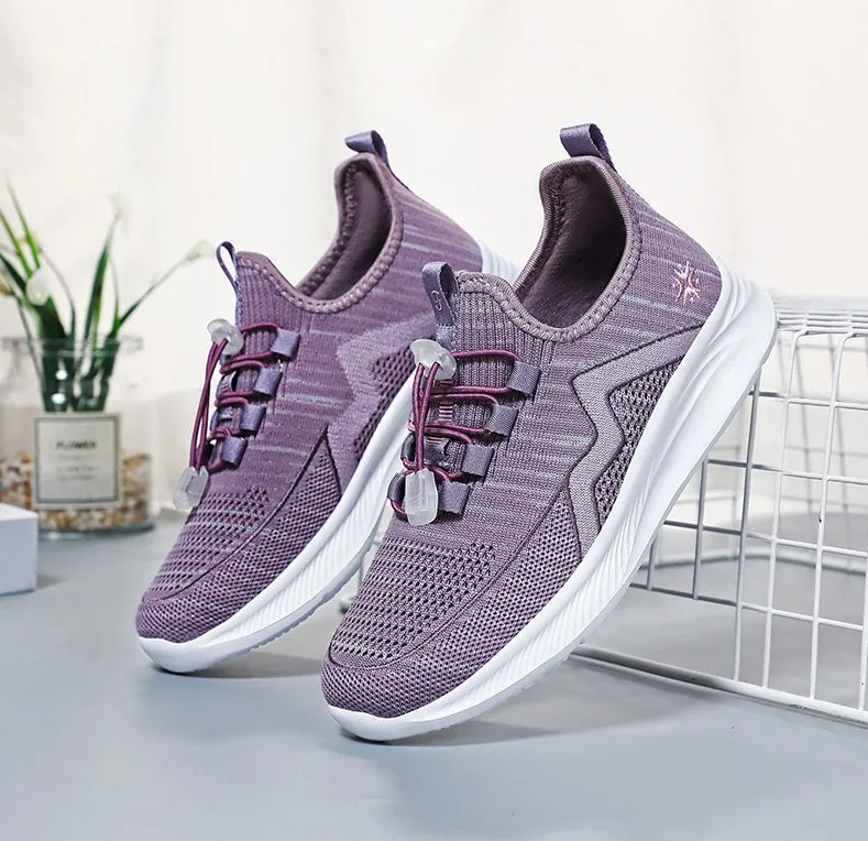 Quick-Drying and Soft Almond Toe Trainer Sneakers for Women