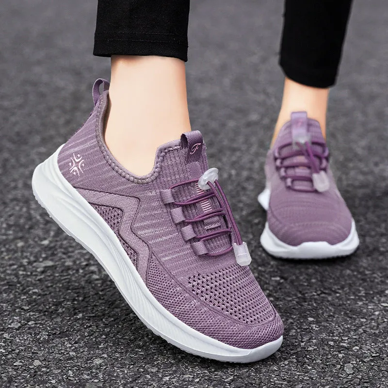 Quick-Drying and Soft Almond Toe Trainer Sneakers for Women