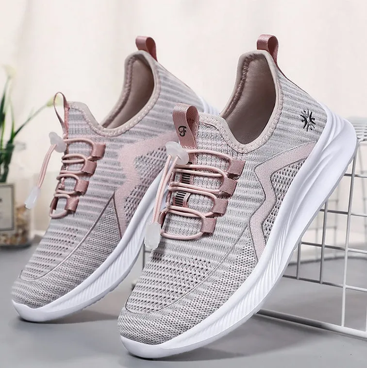 Quick-Drying and Soft Almond Toe Trainer Sneakers for Women