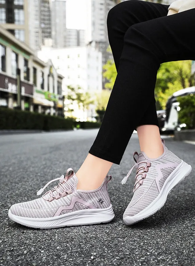 Quick-Drying and Soft Almond Toe Trainer Sneakers for Women