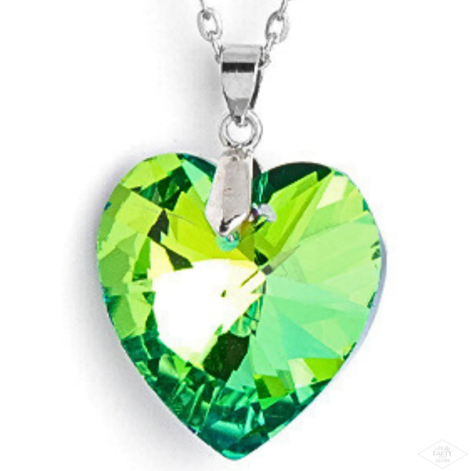 "LOVE HURTS" Silver Metal Multi Rainbow Rhinestone Heart Necklace Set