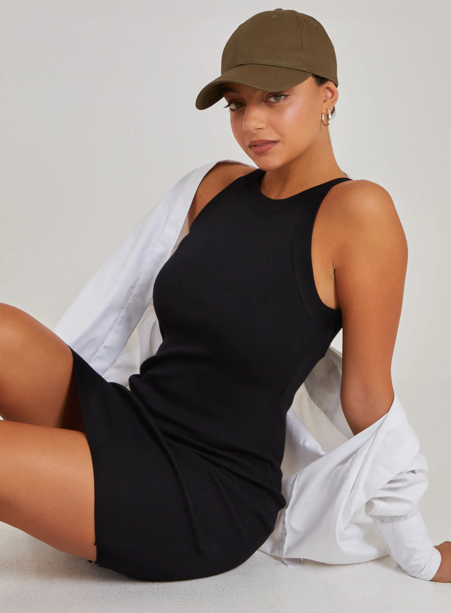 Racer Back Ribbed Mini Dress