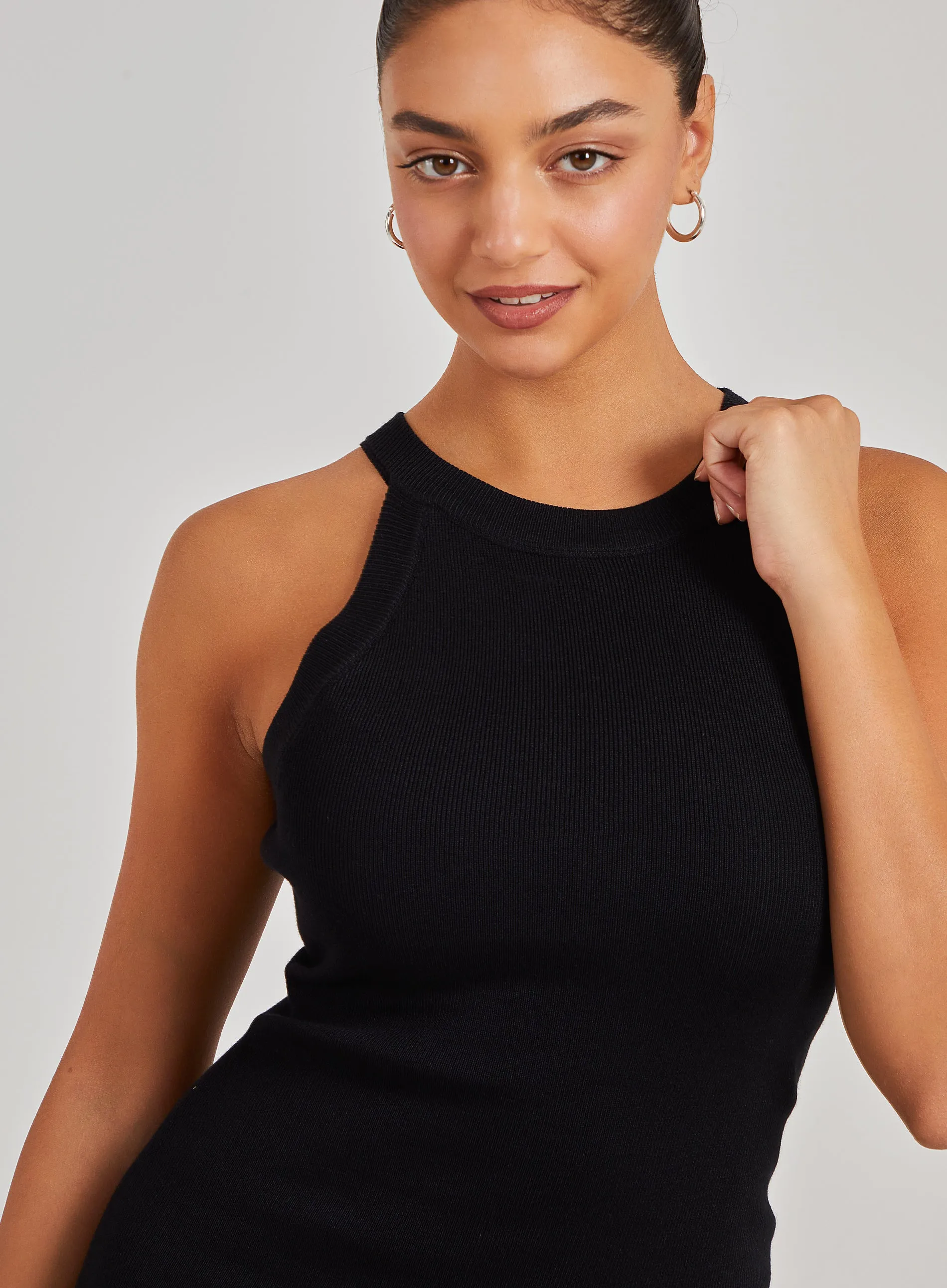 Racer Back Ribbed Mini Dress