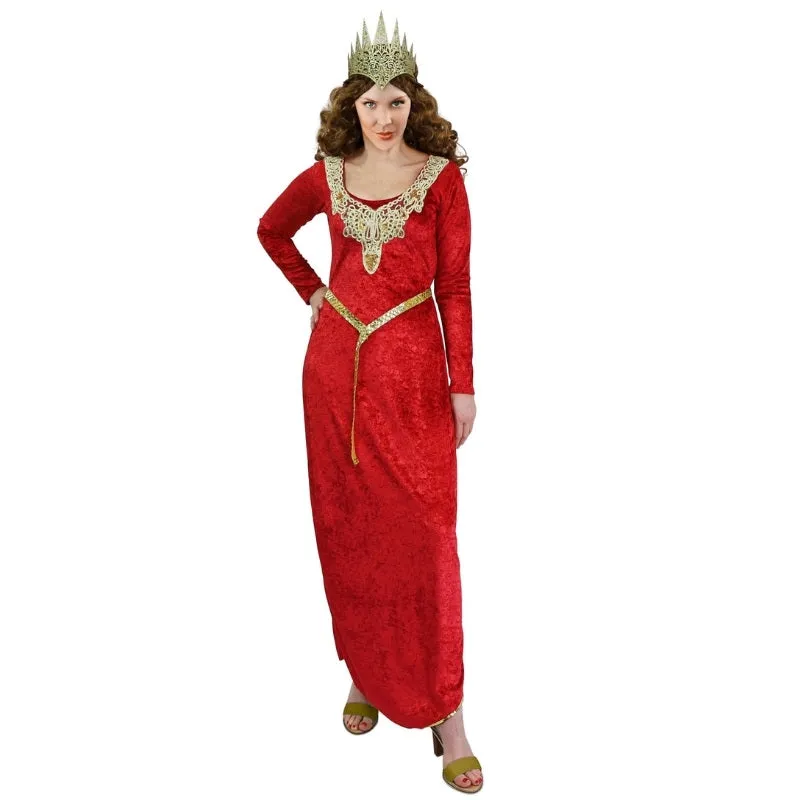 Red Medieval Queen Womens Costume