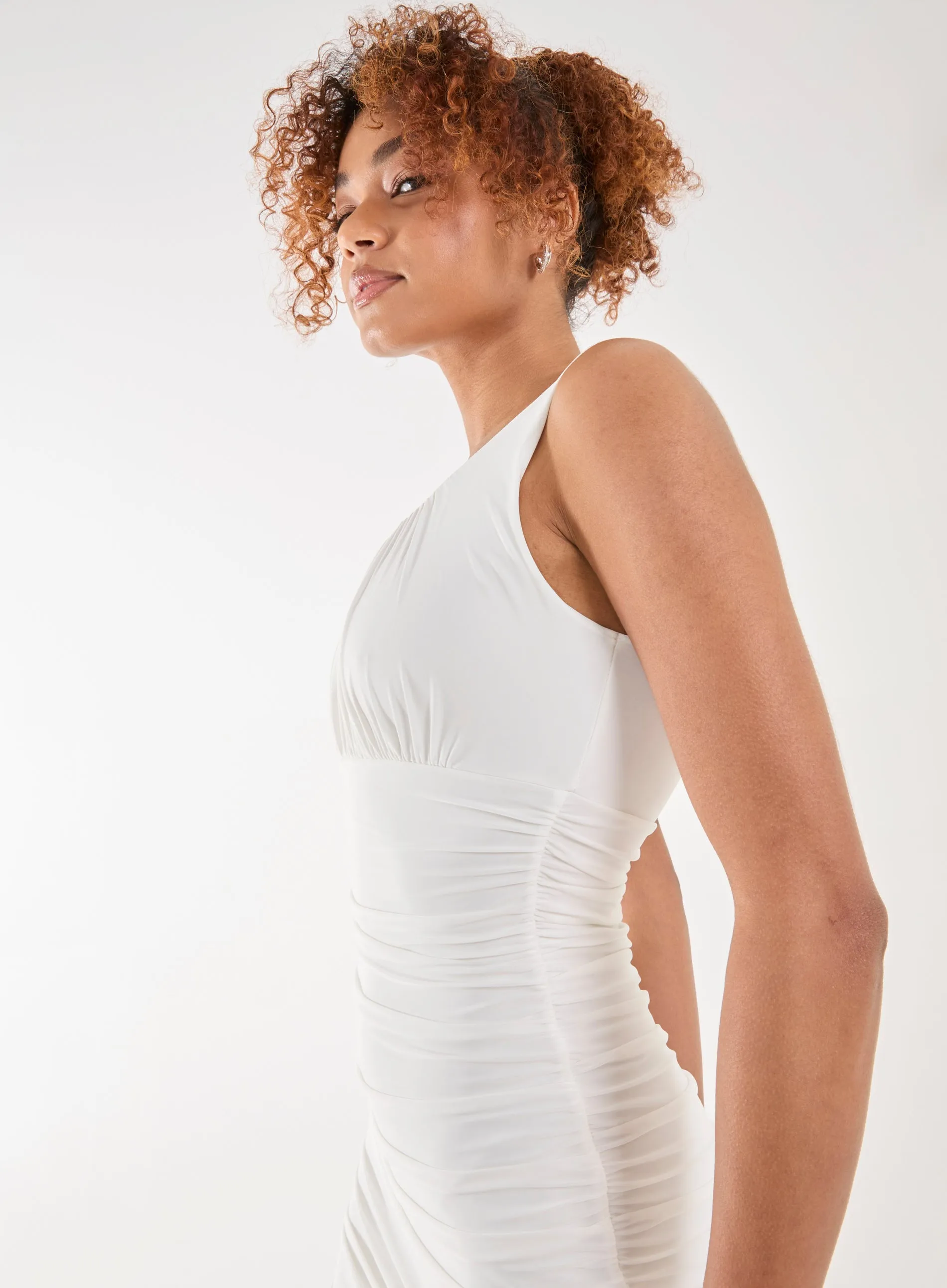 Ruched Slinky Mini Dress