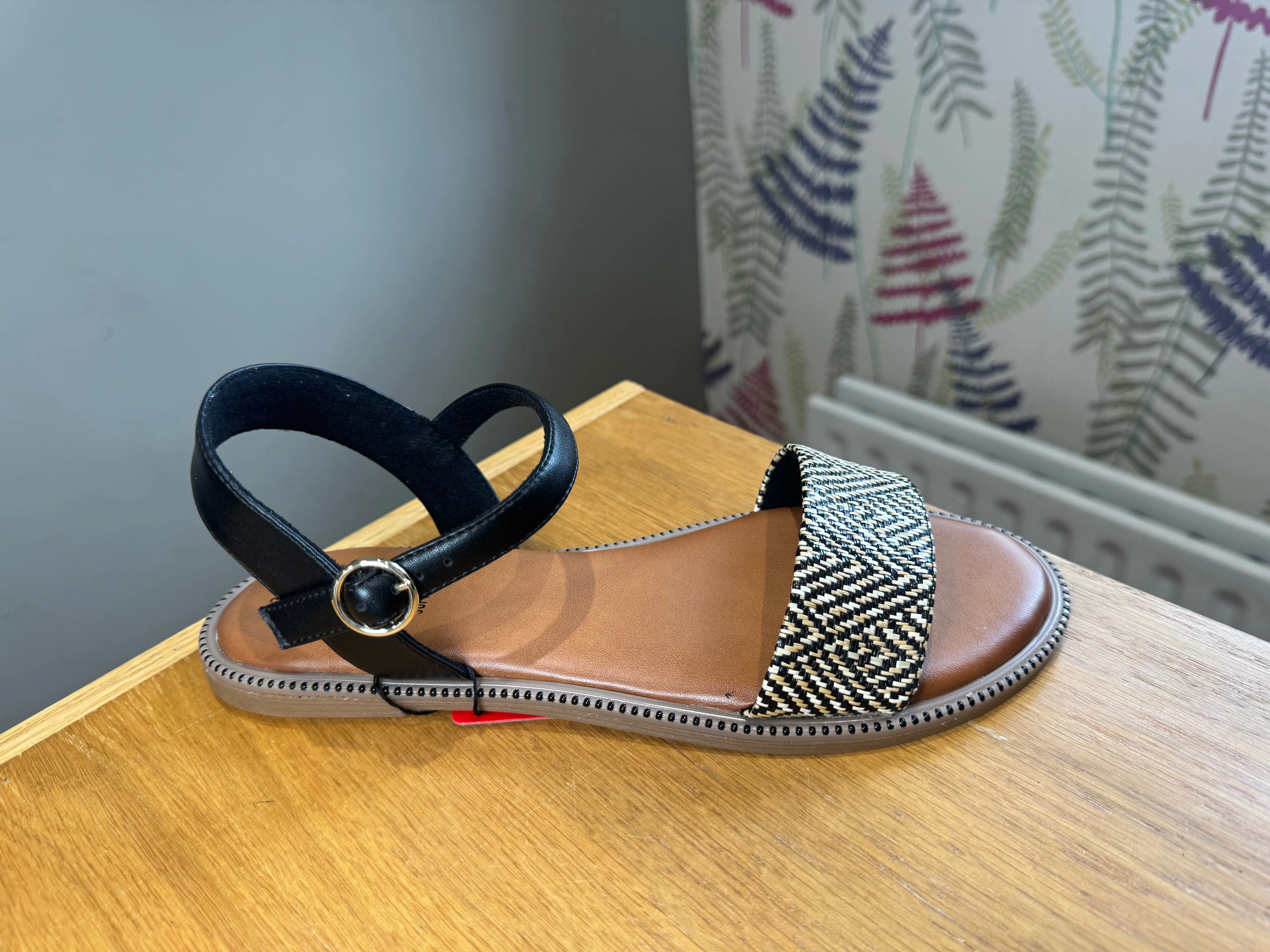 S. Oliver Black Woven Sandal