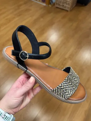S. Oliver Black Woven Sandal